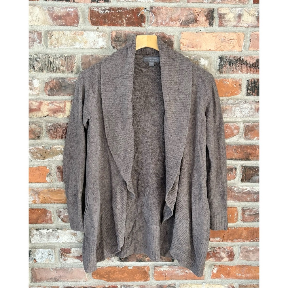 Barefoot Dreams Taupe Circle Cardigan Sweater Cozy Chic Lite